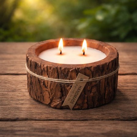 M31-10 شمع خشب شجر مدور صغير