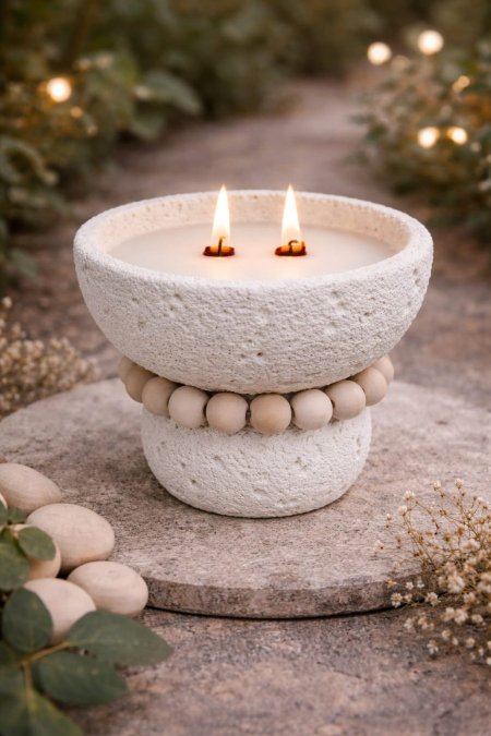 M31-3 شمعة مع اجر وخرز صغير